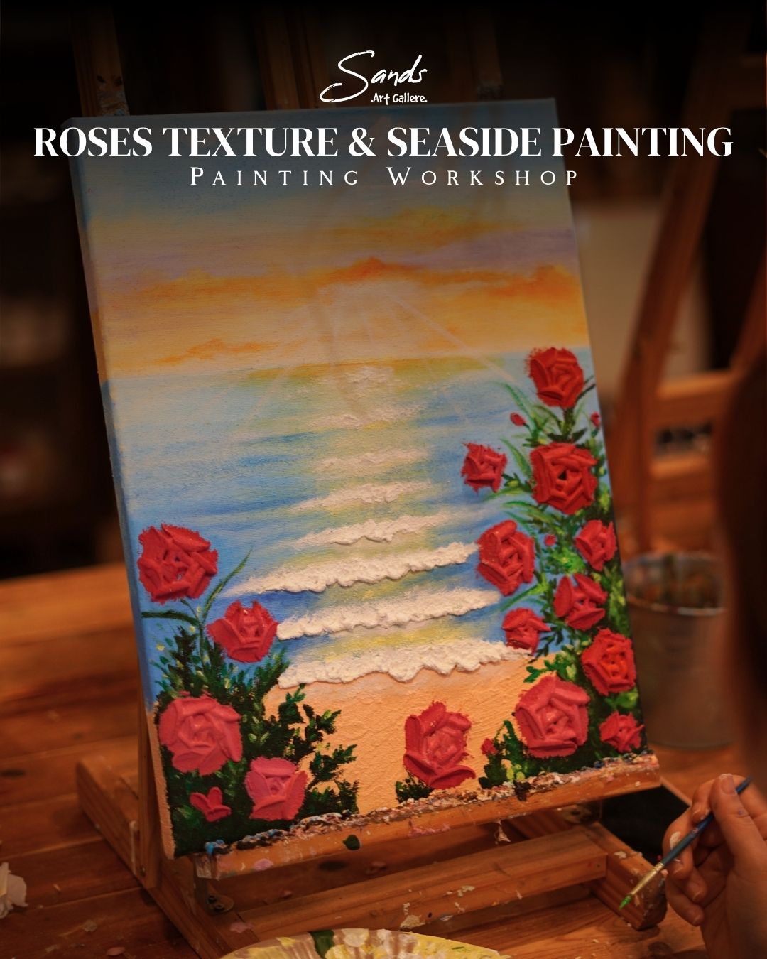 Roses Texture & Seaside Painting  - Painting Workshop