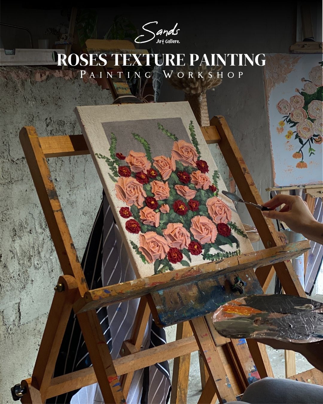 Roses Texture Painting - Painting Workshop