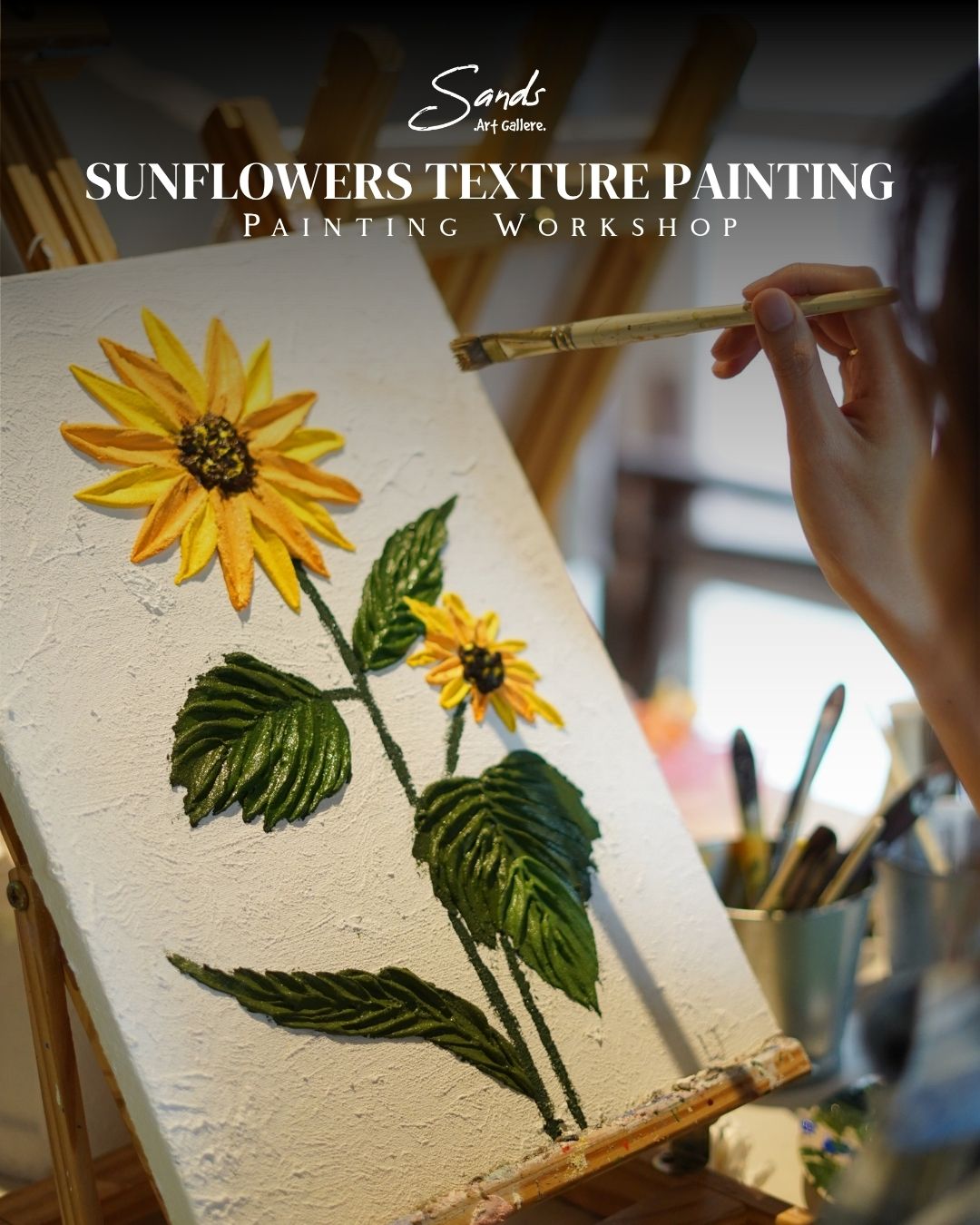 Sunflowers Texture Painting - Painting Workshop