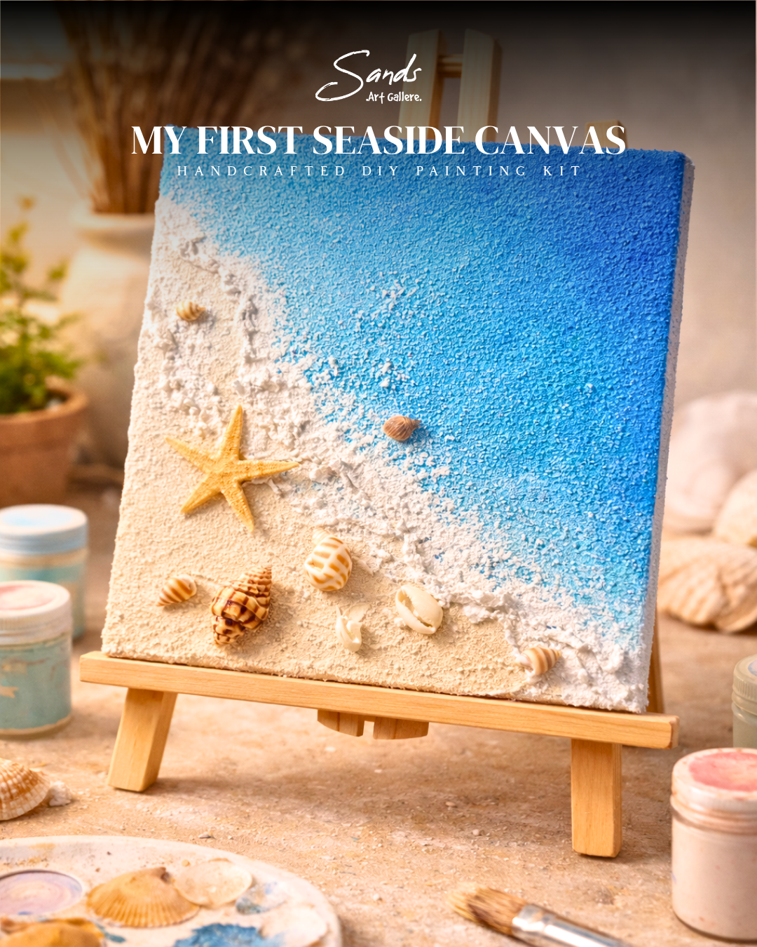 My First Seaside Canvas - All in One Box Painting Kit