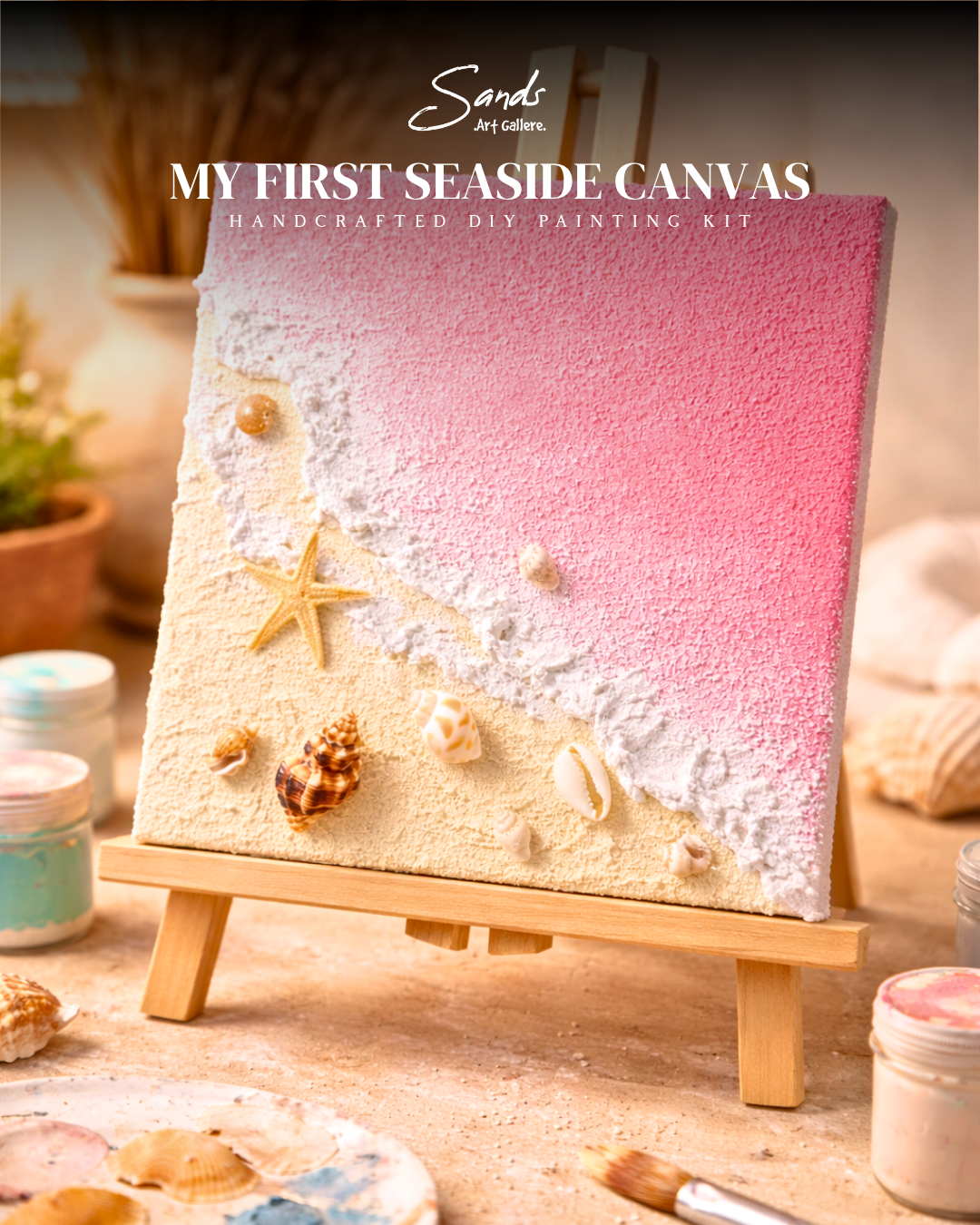 My First Seaside Canvas - All in One Box Painting Kit